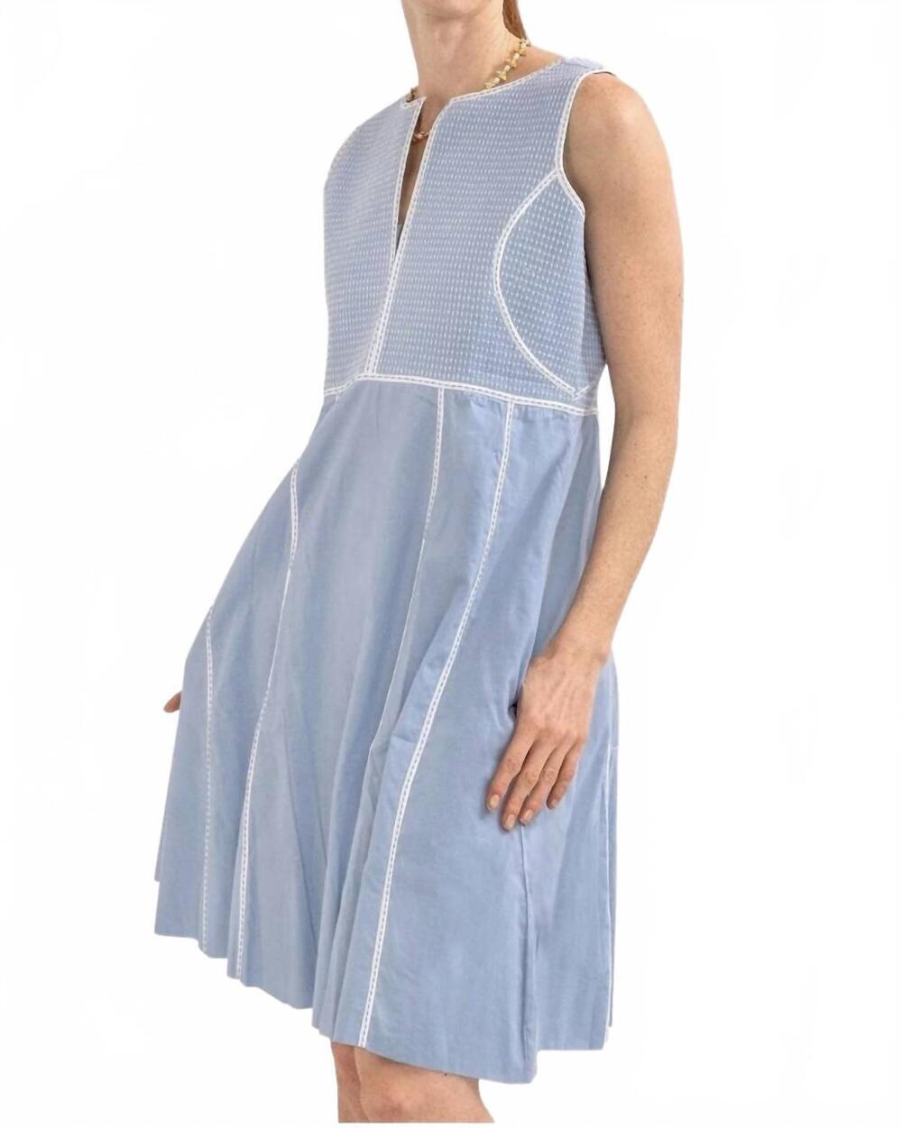 NEW GRETCHEN SCOTT trapunto tango dress in periwinkle/white